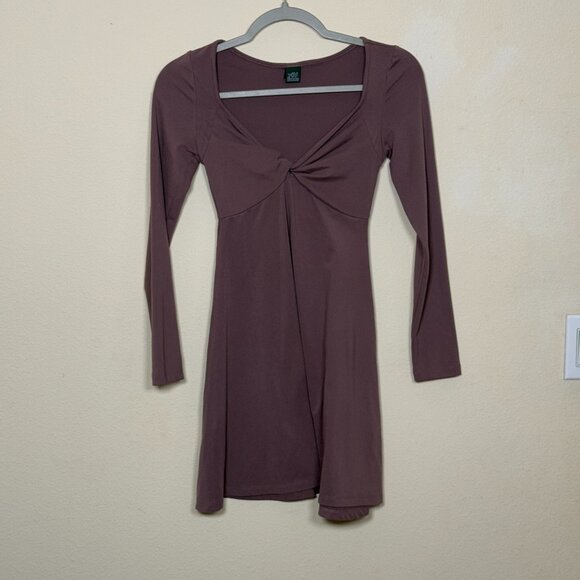 wild fable Dresses & Skirts - WILD FABLE Long Sleeve Twist Front Mini Knit Skater Dress Siz S